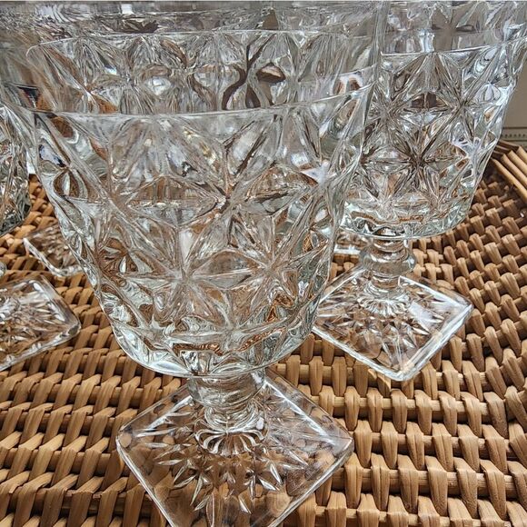 Vtg. Set Of 10 Discontinued Imperial Mt. Vernon Water Goblets Square Base - Picture 7 of 12